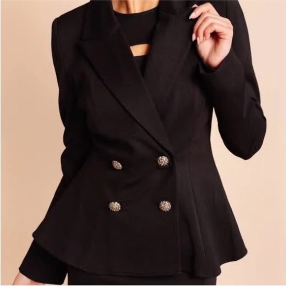 NWT RACHEL PARCELL ponte jacket in black - Picture 3 of 5